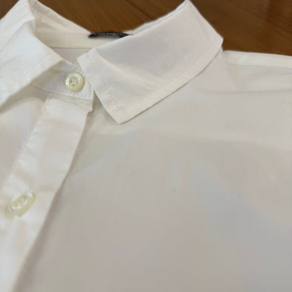 J McLaughlin Button Down Shirt Size 6 White Collar Long Sleeve Cotton Classic - Picture 5 of 14